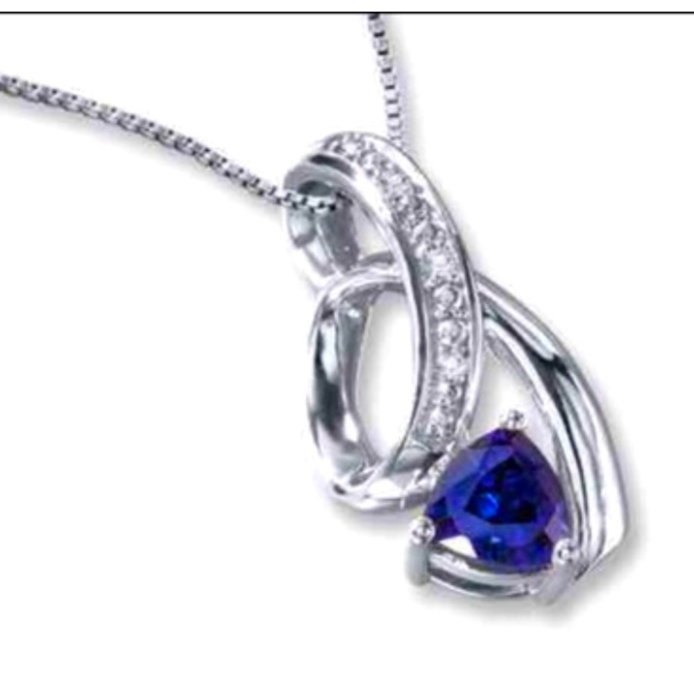 Diamond and Sapphire Sterling necklace from Kay’s, chain included.